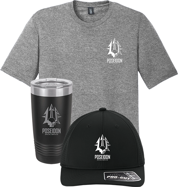 A photo of some Poseidon Merch